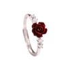 Fashionable Copper Ring For Women With Eye-catching Rose Flower And Geometric Shape