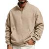 Chaqueta Deportiva con Cremallera y Forro para Hombre, Sudadera Casual de Manga Larga con Cuello Alto y Bolsillos