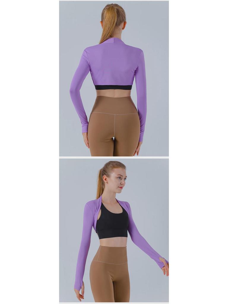 Women's Short Sleeve Thumbhole Yoga Top - Tight-Fit Sports Blouse/Shawl Fitness Waistcoat