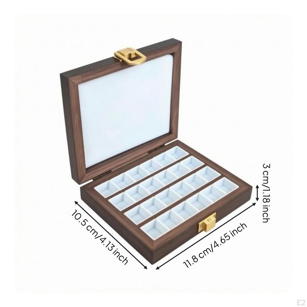 Boîte de rangement pour peinture en bois 36 compartiments Boîte à pigments Couvercle articulé Aquarelle Bois
