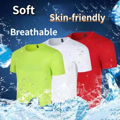 Man T-shirt  Quick Drying T-shirt Round Neck Sports Short Sleeve Casual Ventilation and Airflow