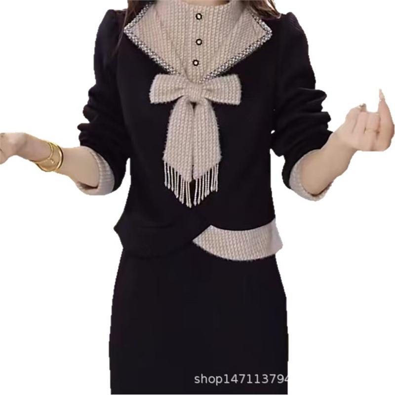 

Women s French Retro Color Block Bowknot Long Sleeve T-Shirt, Spring 2026 Collection 2XL (125-135 lbs)