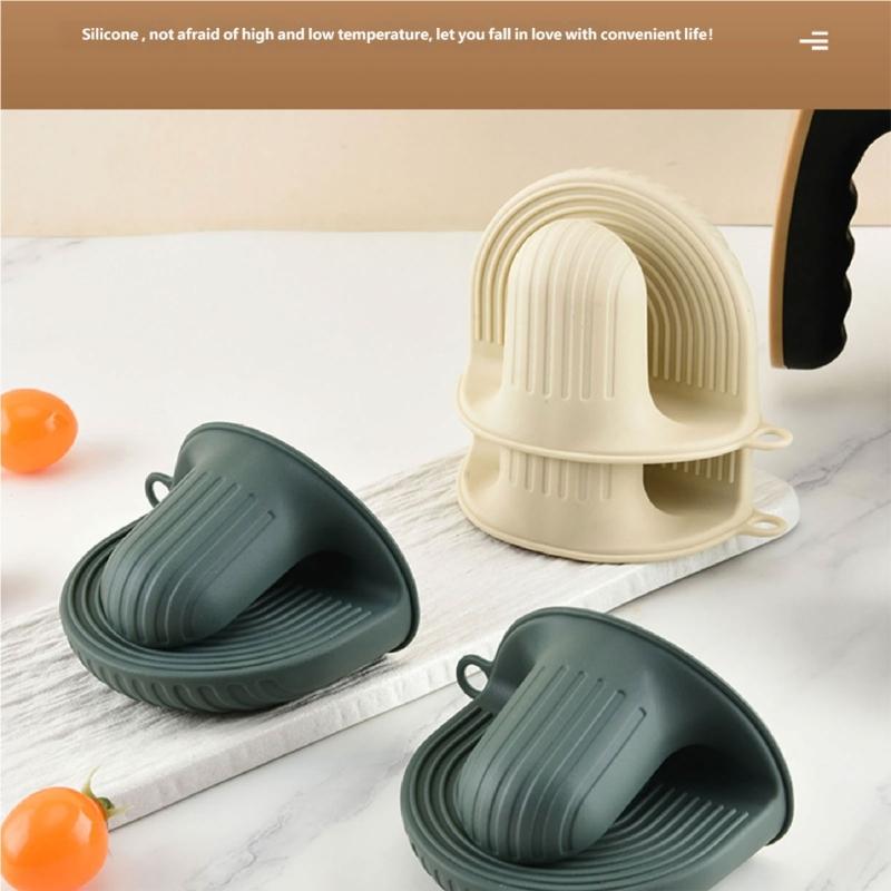 Set mit 2 ergonomischen Küchenhandschuhen, Silikon-Ofenhandschuhe, hitzebeständig, zum sicheren Entnehmen heißer Teller aus der Mikrowelle