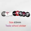 Car Sticker Tesla 4pcs 65mm Car Wheel Center Cap Badge Sticker for Tesla Model 3 Y S X Roadster P75D P85D P90D P100D Personaliza