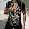 Pánské košile Krátké Luxusní košile s límečkem Lapel Prom Vysoce kvalitní topy Pánské oblečení Slim Fit Tričko 5xl Barokní potisk Volná trička