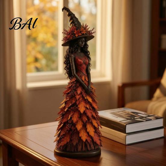 Cadouri Tematice Vrăjitoare Sezoniere Figurină de Toamnă, Statuie de Halloween, Decor de Masă de Toamnă, Decorare Raft Statuete Colecționabile pentru Șemineu