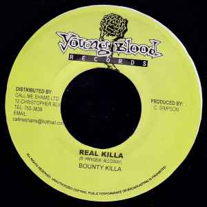 

7inch Record BOUNTY KILLER - Real Killa none Young Blood Rec 2002 Jamaica Reggae, Ska & Dub Used