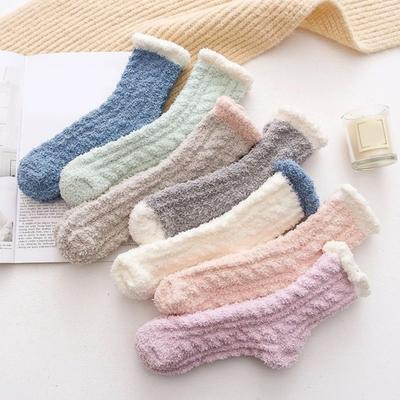 Damen Flauschige Socken Winter Weiche Warme Hausschuhe Gemütliche Fleecegefütterte Hausbodensocken Verdickte Thermische Schlafsocken