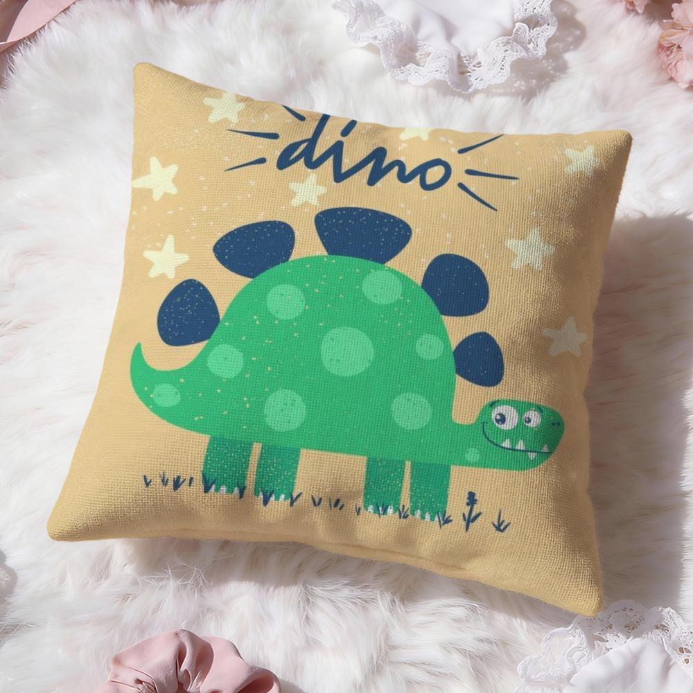 Cute Cartoon Dinosaur Cushion Cover Premium Comfort Reversible Pillow Cove -Two in One Design for Any Room & Car Interior