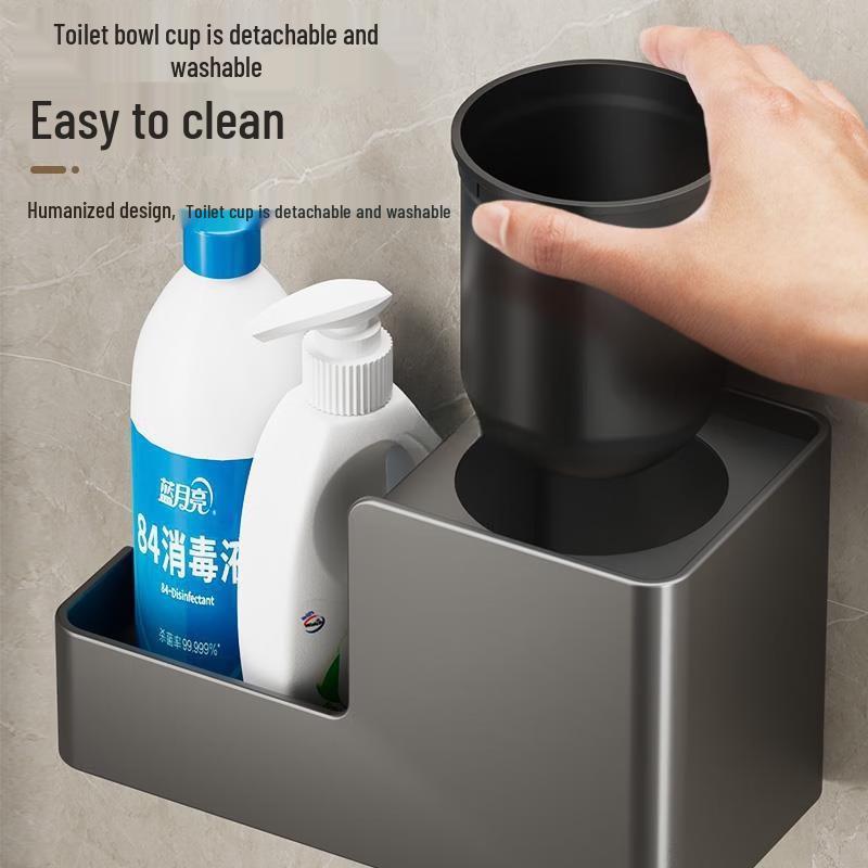 Wall-Mounted Toilet Brush with Holder