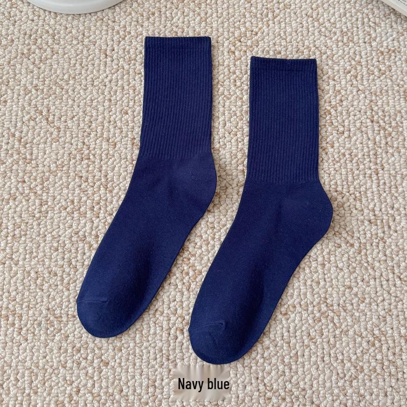 Bunte Damen Kniehohe Candy Color Scrunch Socken - Trendy, Ganzjährig, Mittelhoher Schaft, Einfache Tanz Baumwollsocken