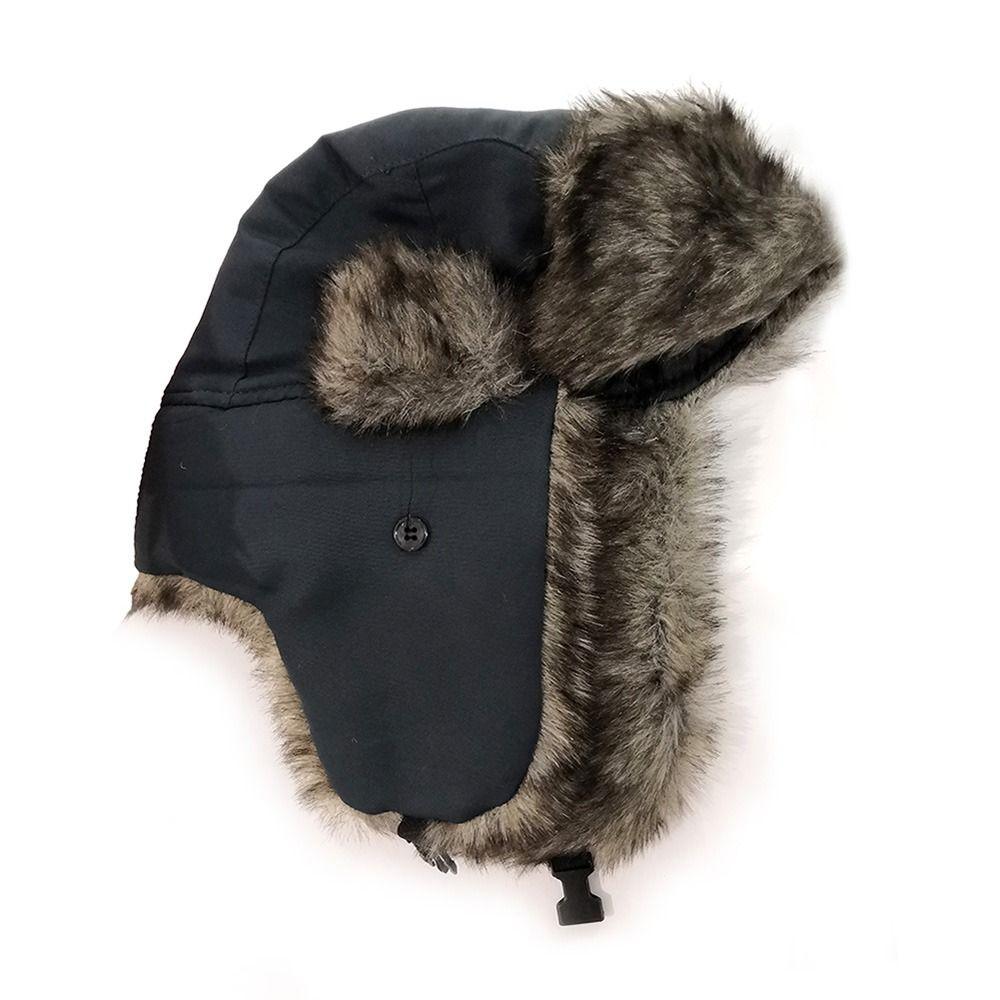 Female Cute Windproof Winter Faux Fur Outdoors Plush Hat Earflap Hat  Cap Ski Hat
