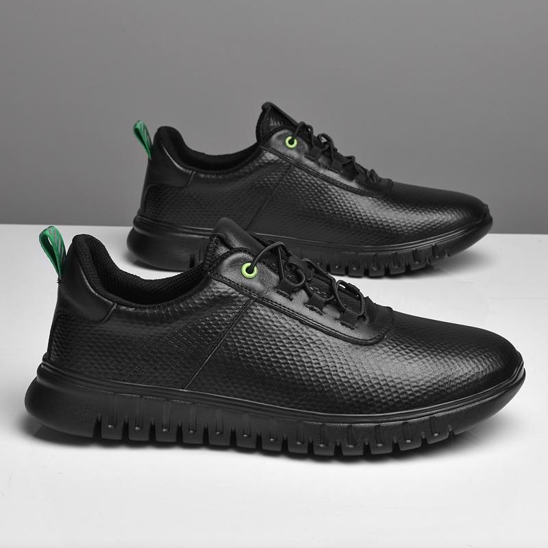 Fashion Luxury Genuine Leather Shoes Men Outdoor Casual Shoes Non-Slip Men Sneakers Classic Simple Skateboard Footwear Tenis Masculino