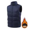 Unisex Fleece-Lined Stand-Collar Sports Vest for Autumn/Winter