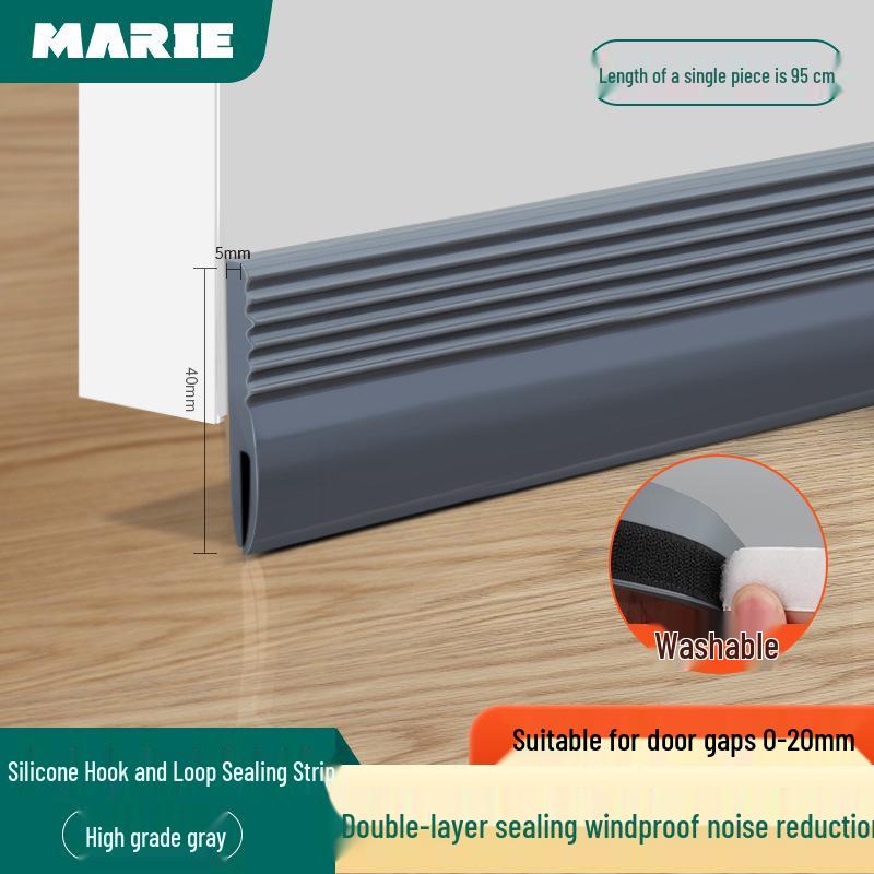 Silicone Door Draft and Soundproofing Strip - Windproof, Theft-Resistant, Bottom Gap Sealer for Entrance Doors.