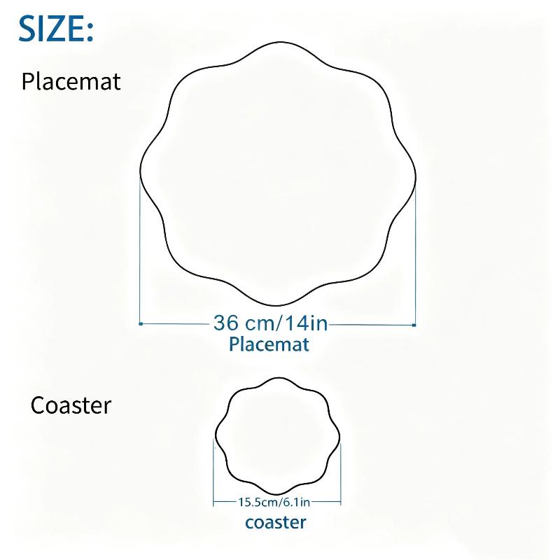 1Pcs Waterproof Non-Slip Kitchen Tableware Pad Flower Shaped Leather Placemats Heat-Resistant Place Mats Christmas Decor