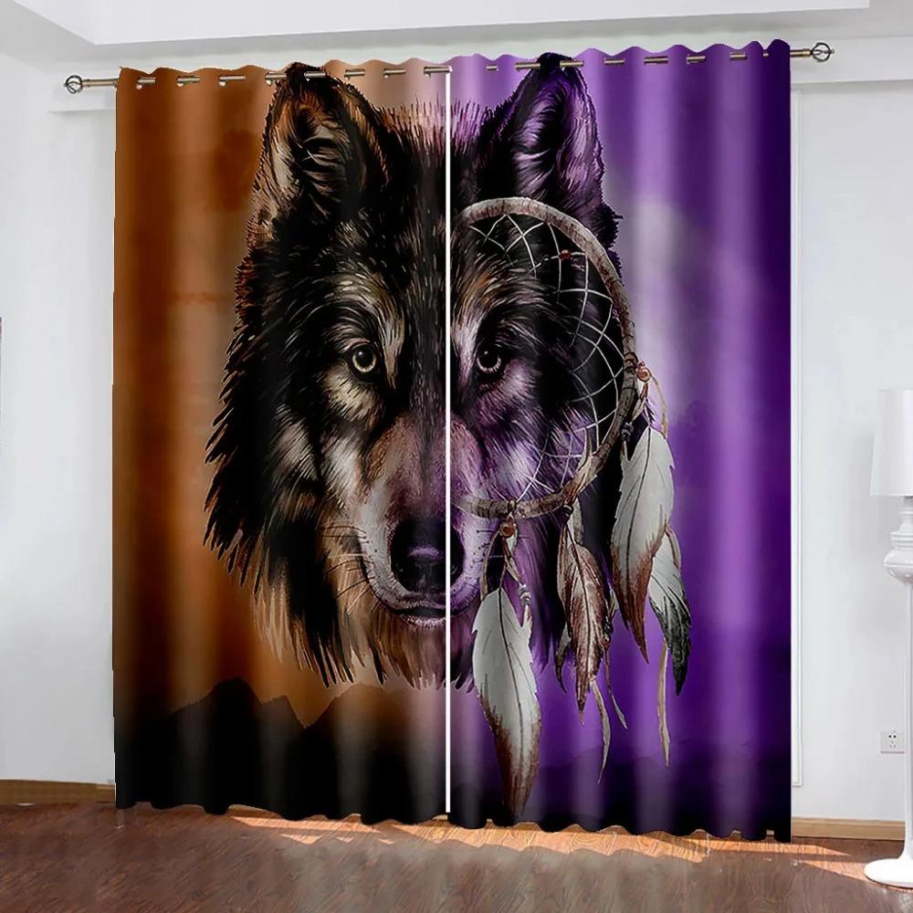 Animal Wolf Tiger Leopard High Blackout Curtains Living Room Children's Room Bedroom Thick Shading Drape New Style Dark Curtain