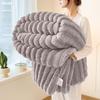 2025 Thick Double-Layer Faux Rabbit Fur Blanket for Winter