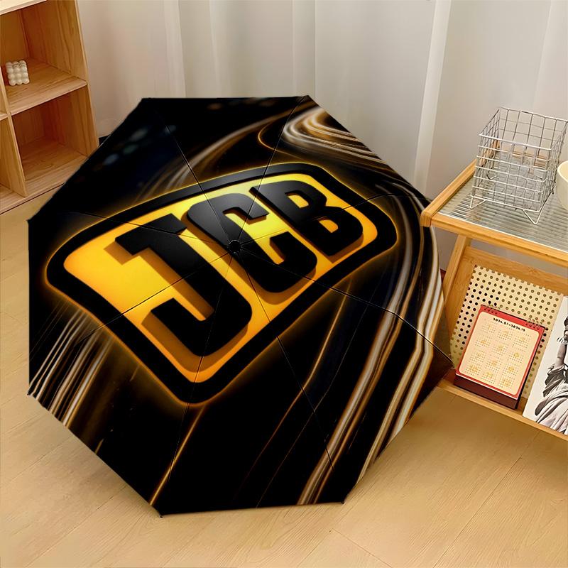 JCB Print 8?Ombrello Pieghevole Automatico con Stecche Resistente al Vento Leggero per Viaggi all'Aperto