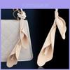 Lily Flower Bag Charm With Weave Leather For Elegant Women Accessories