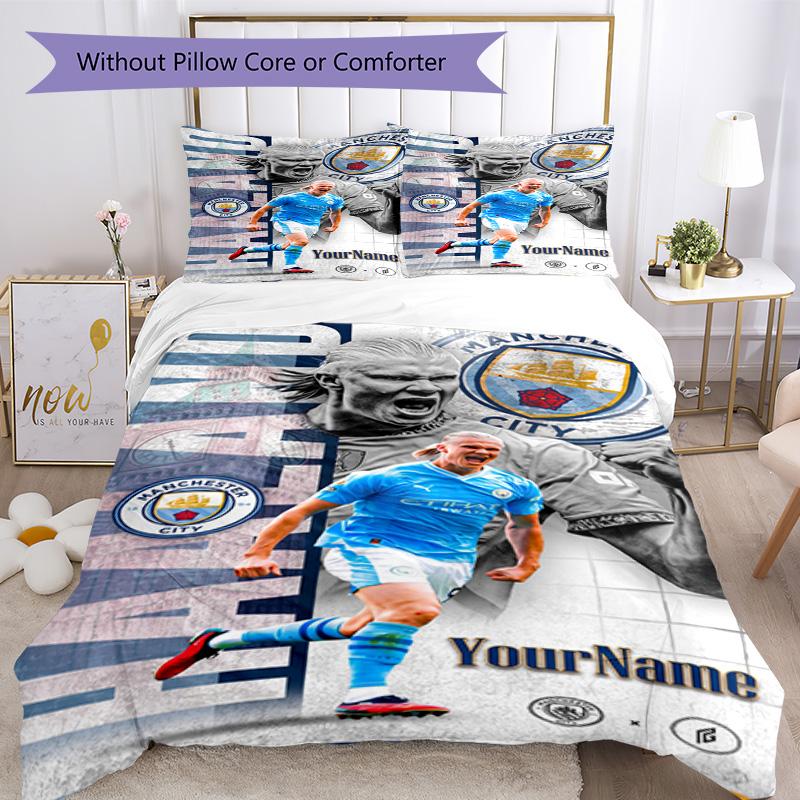 Haaland 257 Customize your name Bedding Set Breathable Duvet Cover with Pillowcases Home Decoration Birthday Gift