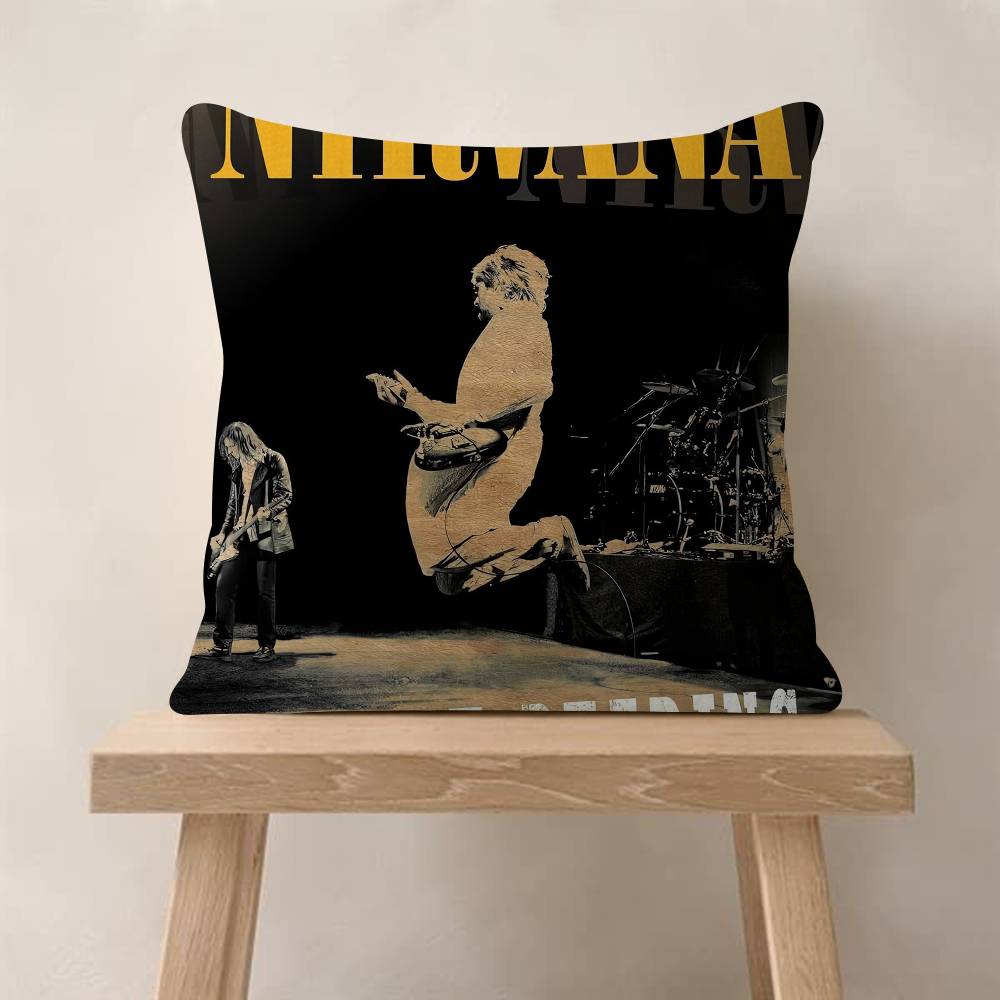 Rock Band NNirvana Pillow Gift Home Office Decoration Bedroom Sofa Car Cushion Cover Case x 30x30 cm