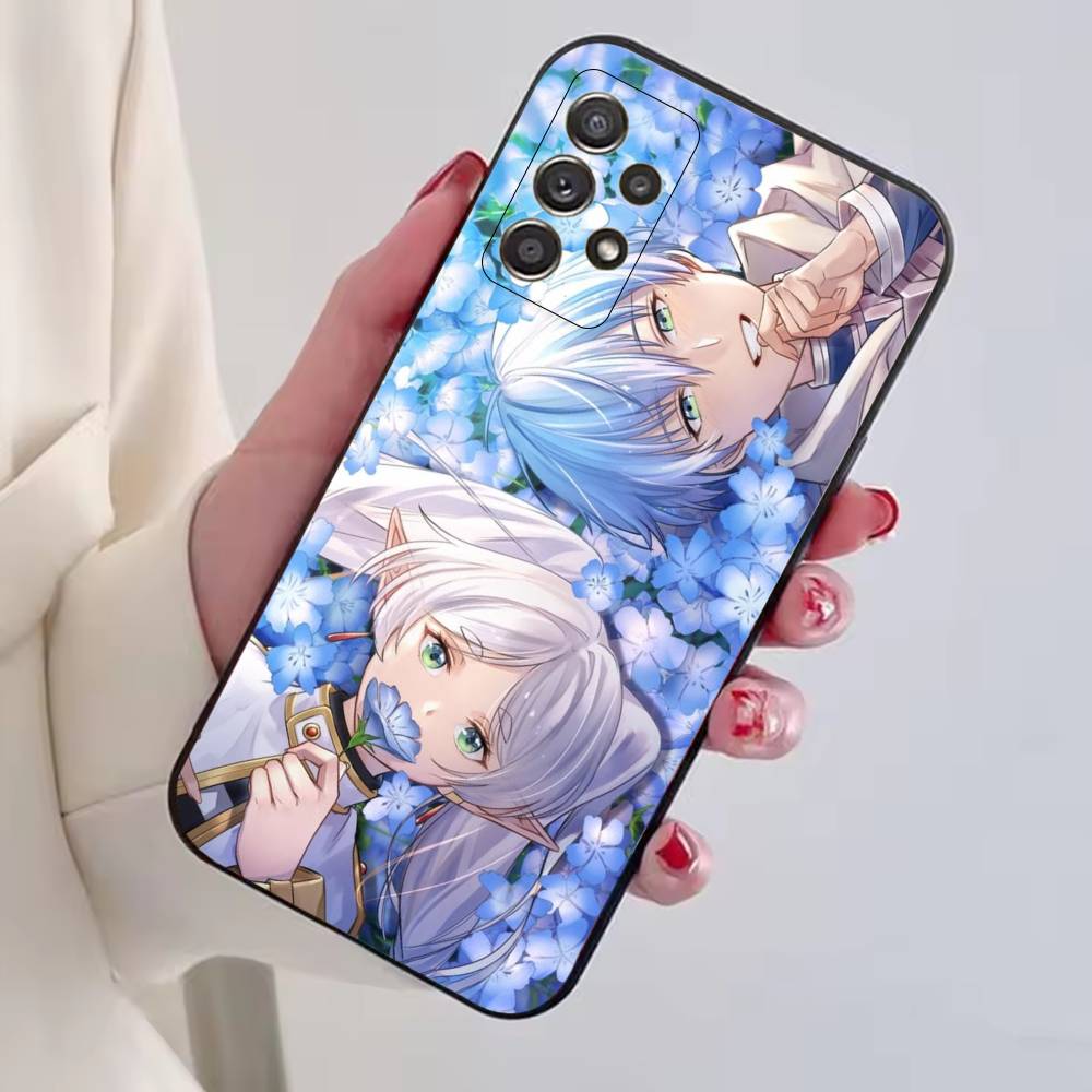Anime F-Frieren Cute Phone Case Black Silicone Soft For Samsung S25,S24,S21,S22,S23,S30,Ultra,S20,Plus,Fe,Lite