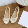 Women's Summer Low-Heel Bow Sandals - Casual Flat Bottom Fashion Shoes