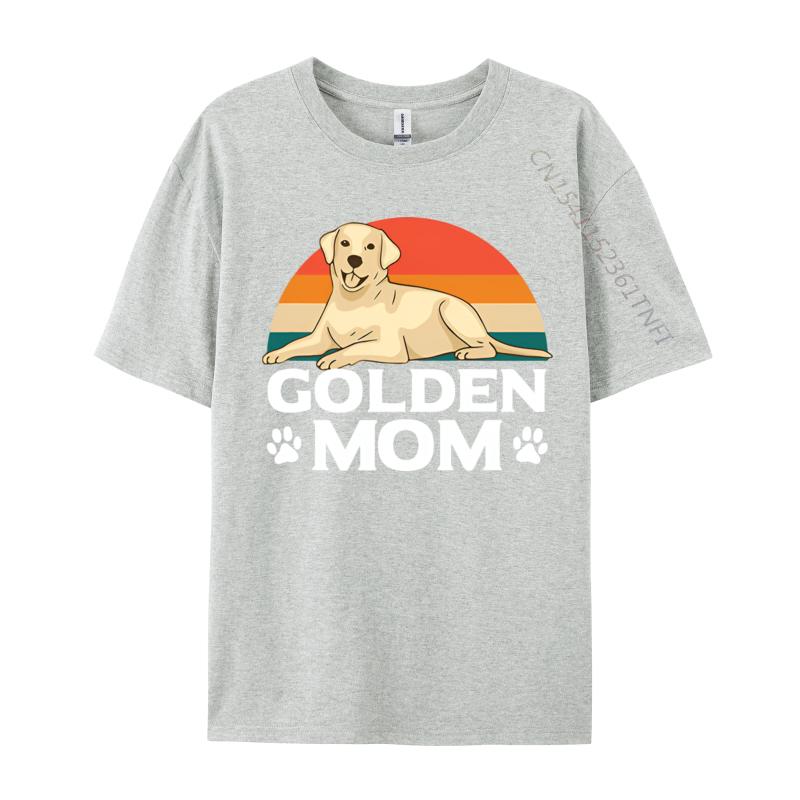 Golden Mom Labrador Retriever Vintage Tshirt Black Tops Shirts New Design Cool Cotton Male Top Tshirts Cosie