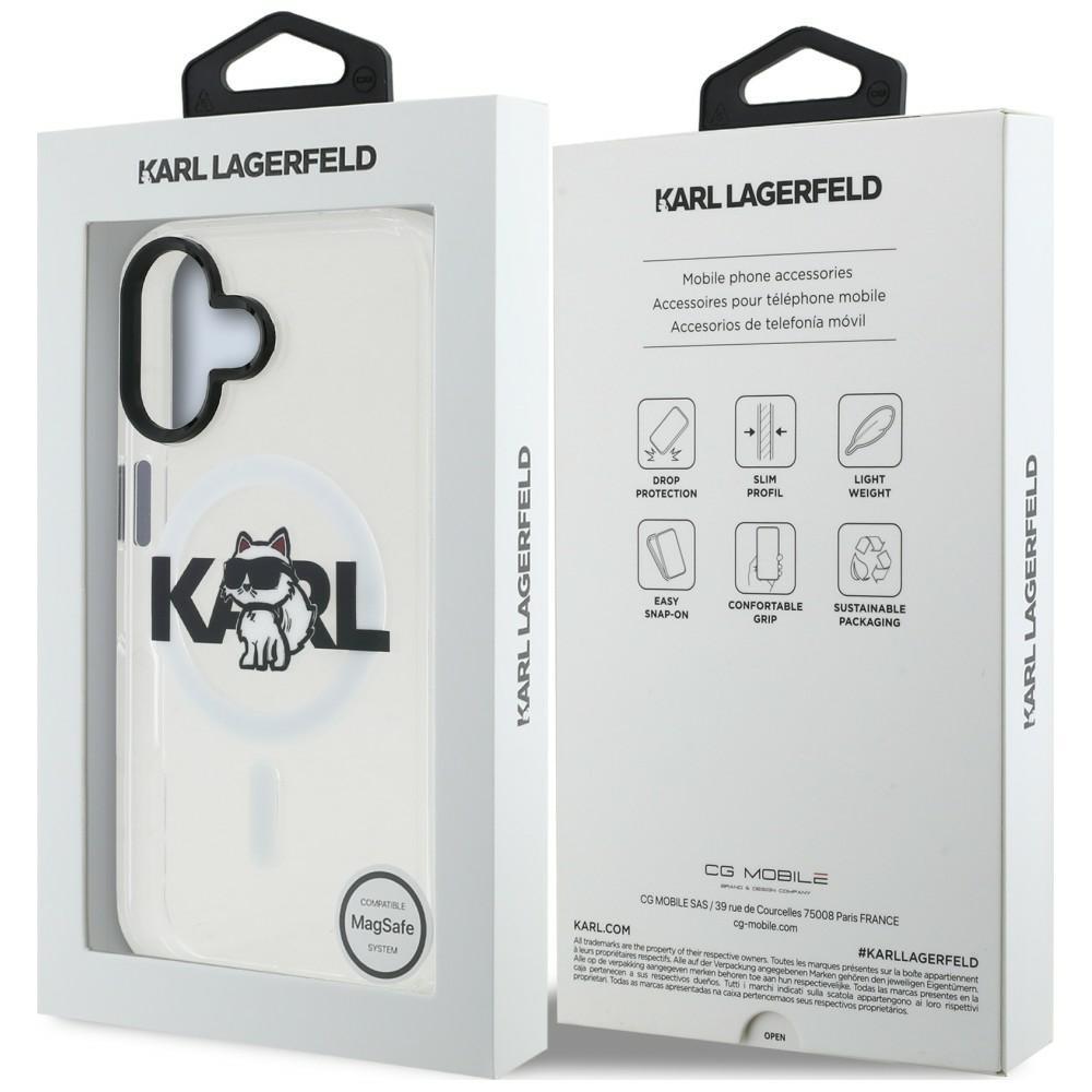 Karl Lagerfeld IML Choupette Sketch Logo MagSafe Case for iPhone 16 Clear