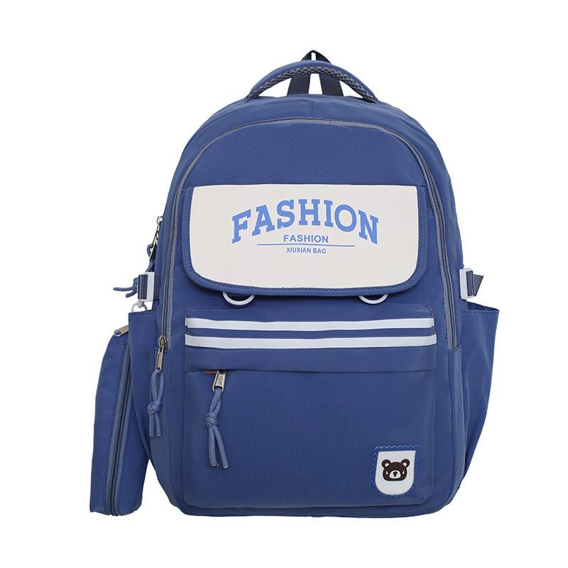 Print Letter Fashion Backpack With 16in Laptop Compartment Breathable For School
