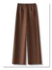 Women's Wide-Leg Brown Cotton Linen Pants - Summer 2025 Collection: Thin, Loose, Casual, Straight-Leg Trousers for Petite Sizes