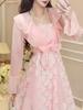 2026 Summer French Floral Lace Mesh Sling Dress - Beautiful Long Two-Piece Set