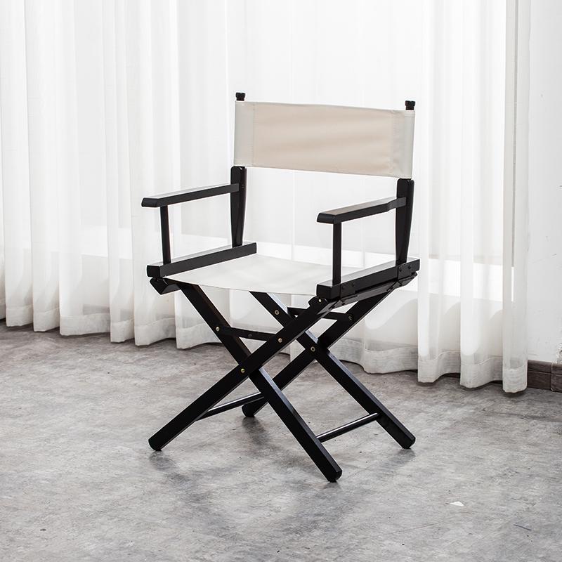 Skládací režisérské křeslo z masivního dřeva s plátěnou opěrkou - Barová stolička, Venkovní, Na líčení nebo Rybářské křeslo