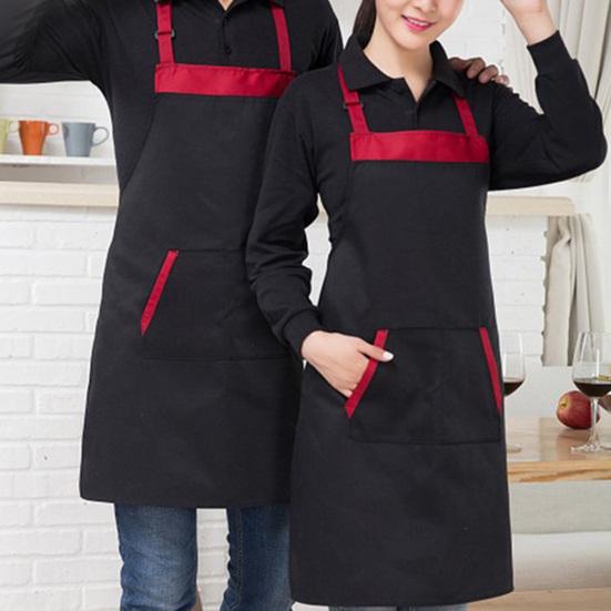 Unisex Waterproof Halter Sleeveless Pockets Kitchen Cooking BBQ Overall Apron