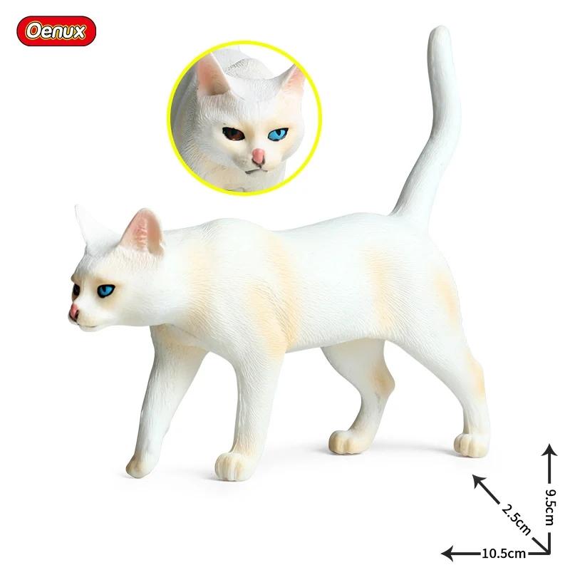 Oenux Kitty Dog Animals Model Action Figure Siamese Husky Pug Rottweiler Puppy Figurines PVC Cute Collection Toy Kids Gift