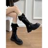 Cowhide Version~ Two Wear Thick-soled Heightening Boots, Genuine Leather Maillard Boots, Women's Autumn and Winter Retro Tall Knight Boots
