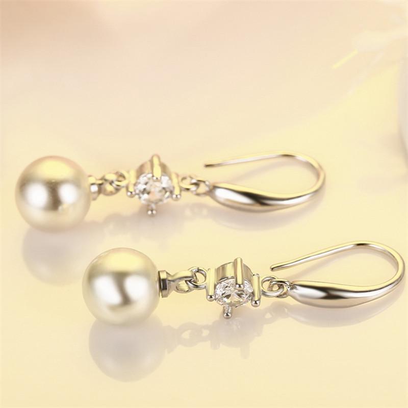 Cat's Eye Stone Imitation Tassel Earrings for Women Fashion Trendy Jewelry Pearl Short Earrings Jewelry Anti-allergic