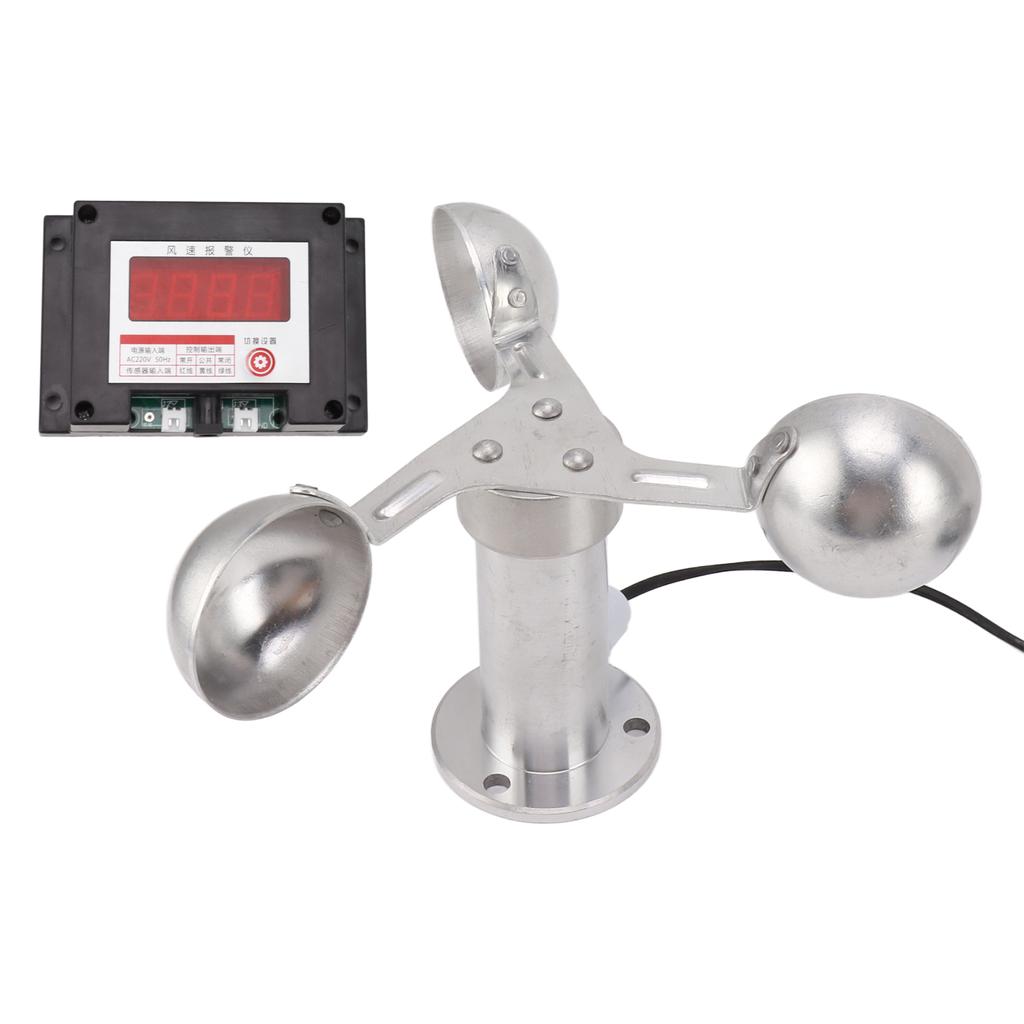 Macara turn Anemometru Alarmă Contor de viteză a vântului Stație meteo Alarmă de viteză a vântului 3 cupe Cupă de vânt 220V