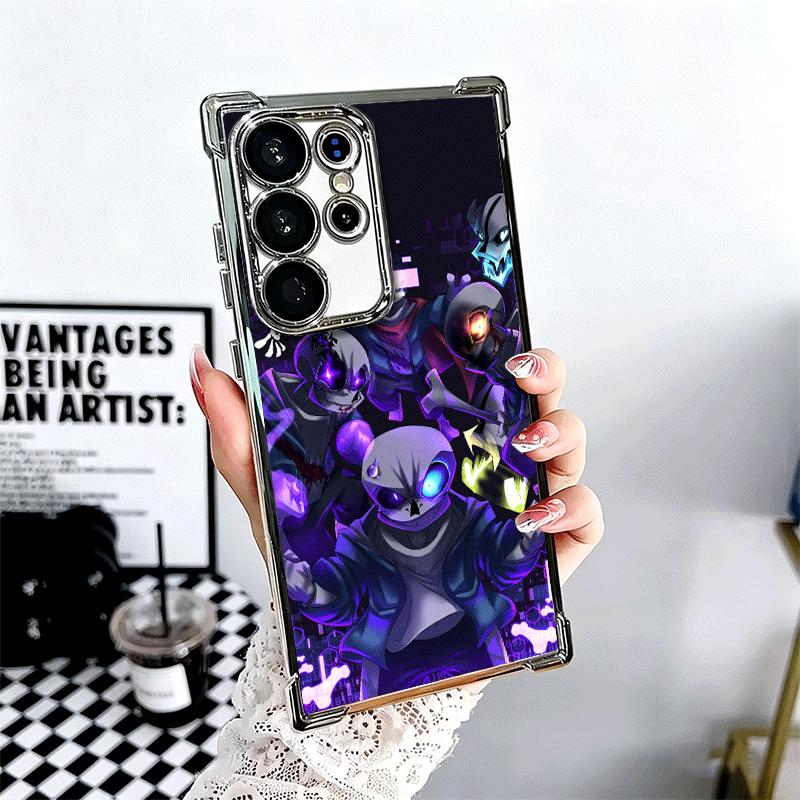 U-Undertale S-Sans Plating Phone Case For Samsung Galaxy S24 S25 FE S26 Edge S23 Ultra S22 S21 Plus S20 Anti-Fall Airabag Cover