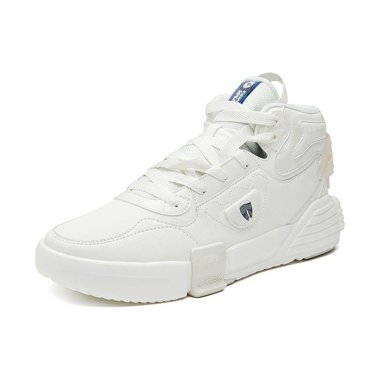 Hongxing Erke Comfortable Casual Wear Durable Mid-Top Skate Shoes Men Sneakers White Black 11122301285-001