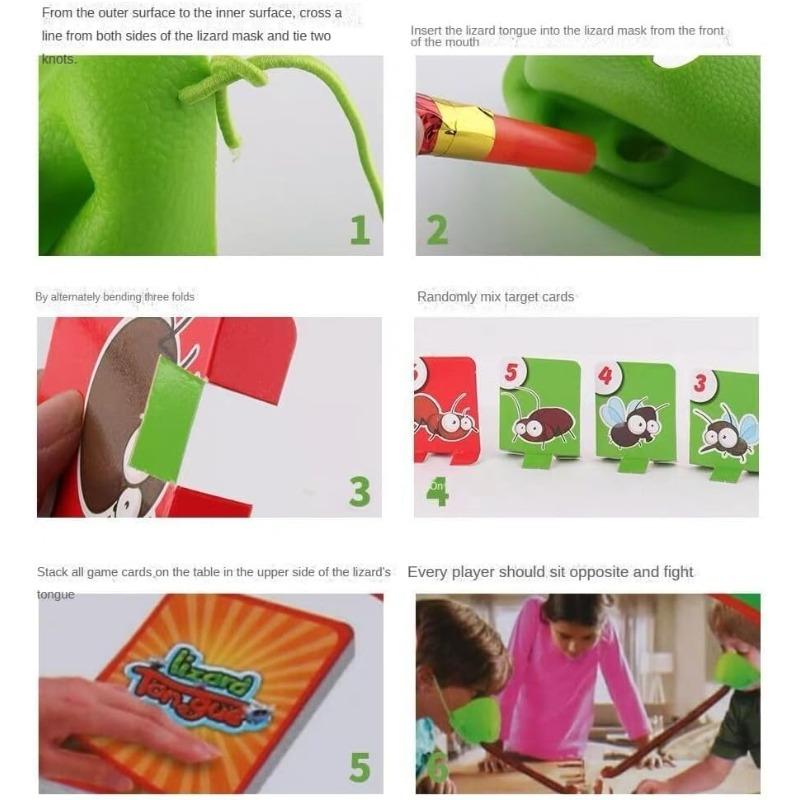 Birden Fazla Oyuncu İçin Böcek Kartonlu Kurbağa Dil Üfleme Oyunu Oyuncak Dahil