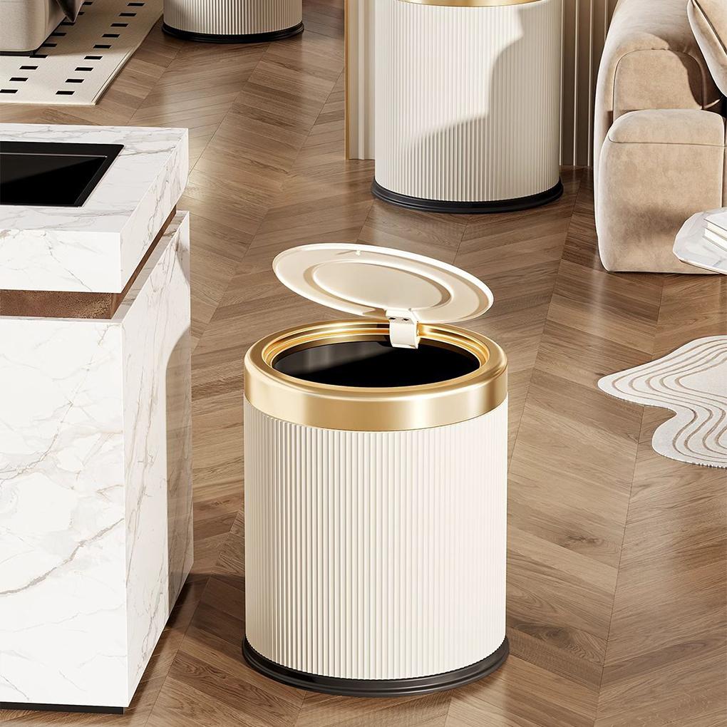 Stylish Motions Sensor Trash Can Beige Clean And Tidy Sensor Can Touchless Lid Enjoy 13 Goodbye To Manual Easy