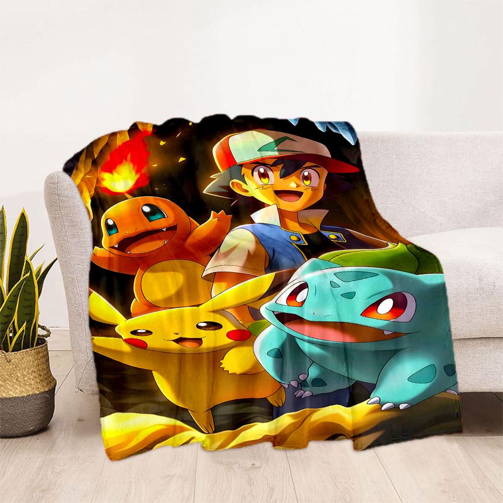 Pikachu Trainer Celebration Blanket Soft & Cozy Perfect for Office Bedding Livingroom for All Seasons Modern Unique Gift for Family and Friends Campin