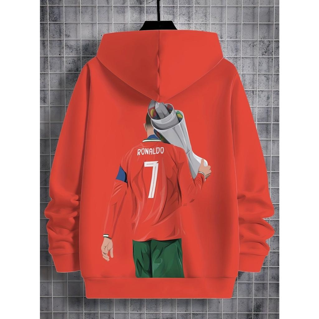 Children's Hoodie with Letter C Pattern, Trendy Children's Hoodie for Boys, Casual Hooded Long Sleeved Pullover