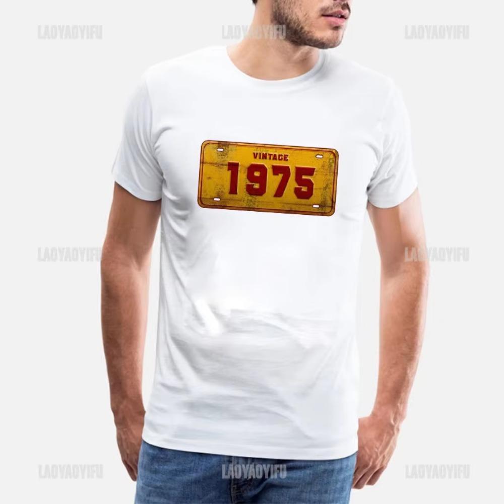 Vintage 1975 Limited Edition Men T Shirts Retro Classic Art Print Tees Short Sleeve O Neck Harajuku Streetwear Birthday Gifts