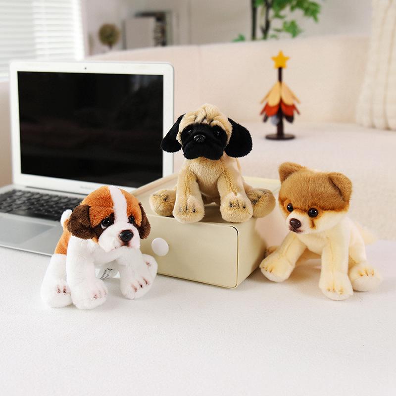 Small Plush Dolls: Spotted Pomeranian, Pug, Yorkshire Terrier, Prince Poodle, Lion, Panda, Brown Bear