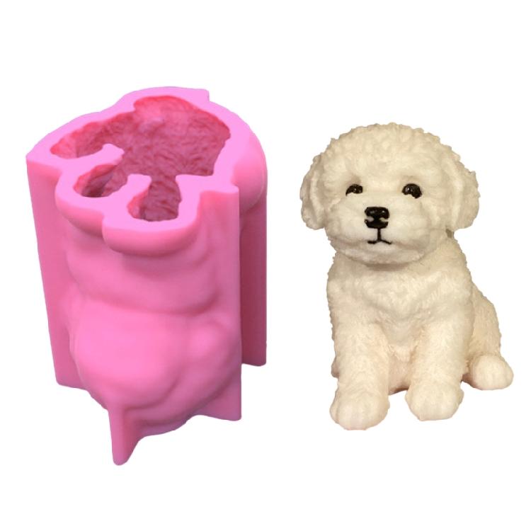 Large Dog Silicone Mold Gypsum Epoxy Aroma Candle Mould for Home Decoration