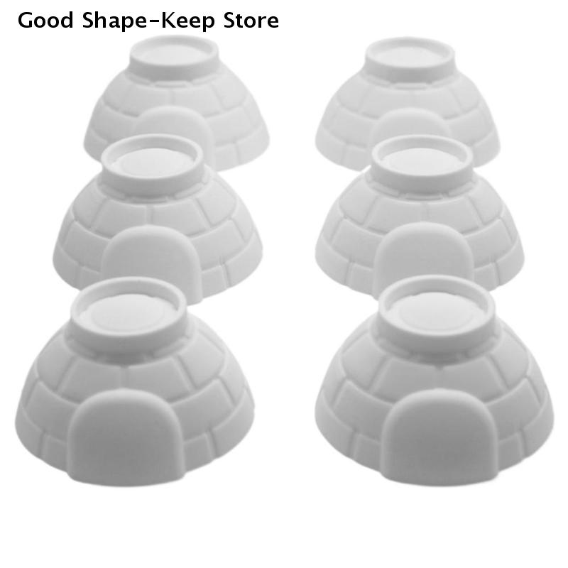 6 Cavity Igloo Silicone Cake Mold Mousses Ice Cream Mold Cake Pastry Tool Kitchen 6 consecutive snow house models, mousse models