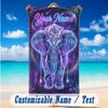 Elephant Theme Beach Towel Personalized Custom Name & Text Soft Quick Dry Beach Towel for Swimming Travel